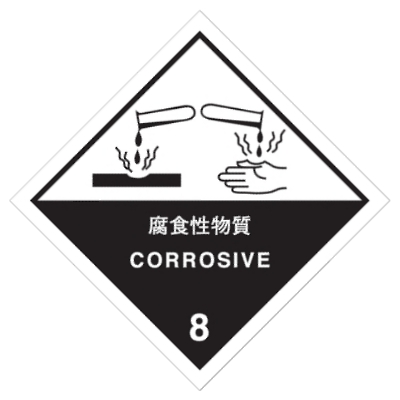 腐食性物質等級8標札（輸送物用）