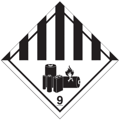 有害性物質等級9A標札（ﾘﾁｳﾑ電池及びﾅﾄﾘｳﾑｲｵﾝ電池用・輸送物用）