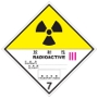 放射性物質等等級7第3類黄標札（輸送物用）