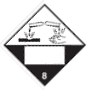 腐食性物質等級8標識国連番号用表示（コンテナ用）
