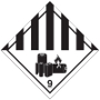 有害性物質等級9A標札（ﾘﾁｳﾑ電池及びﾅﾄﾘｳﾑｲｵﾝ電池用・輸送物用）